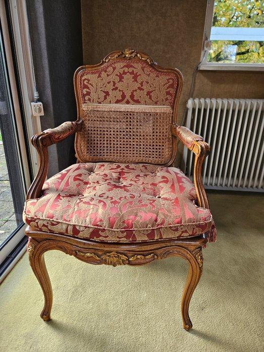 Eetkamerstoel (6) - klassiek hout - hout gestoffeerd -, Antiek en Kunst, Curiosa en Brocante