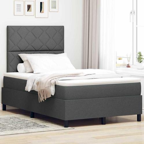 vidaXL Boxspring bed met matras Donkergrijs 120 x 200 cm, Huis en Inrichting, Slaapkamer | Bedden, Nieuw, Verzenden