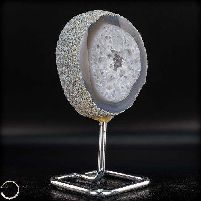 Achatdruse op standaard. Natuurlijk kunstwerk met, Collections, Minéraux & Fossiles