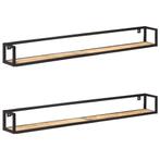 vidaXL Wandschappen 2 st 160 cm ruw mangohout, Huis en Inrichting, Kasten | Wandmeubels, Verzenden, Nieuw