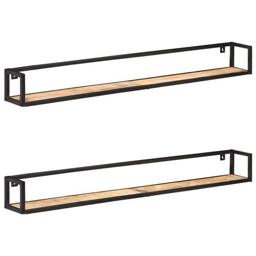 vidaXL Wandschappen 2 st 160 cm ruw mangohout, Huis en Inrichting, Kasten | Wandmeubels, Nieuw, Verzenden