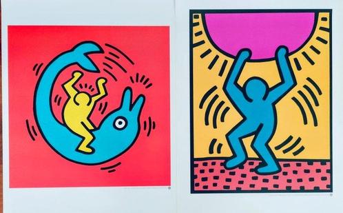 Keith Haring (after) - x2 set of two posters - International, Antiek en Kunst, Kunst | Tekeningen en Fotografie