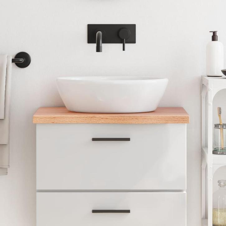 vidaXL Wastafelblad 60x30x(2-4) cm behandeld massief hout, Huis en Inrichting, Keuken | Keukenelementen, Nieuw, Verzenden