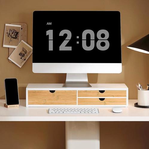 Tweedekans | SoBuy - Monitor Stand BBF11-WN - 60 x 22 x 11, Computers en Software, Laptopstandaarden, Ophalen of Verzenden