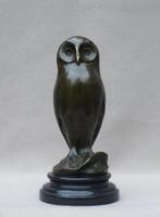 Sculpture, Young owl - 2,2 kg - 25 cm - Bronze patiné, Antiek en Kunst