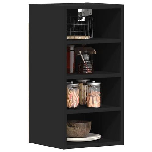 vidaXL Hangkast Riga 30x29,5x60 cm bewerkt hout zwart, Huis en Inrichting, Kasten | Overige, Nieuw, Verzenden