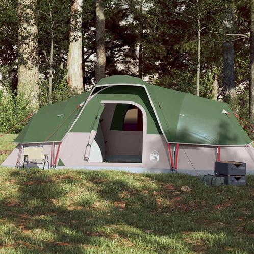 vidaXL Koepeltent voor gezin 11-persoons waterdicht groen, Caravans en Kamperen, Tenten, Nieuw, Verzenden