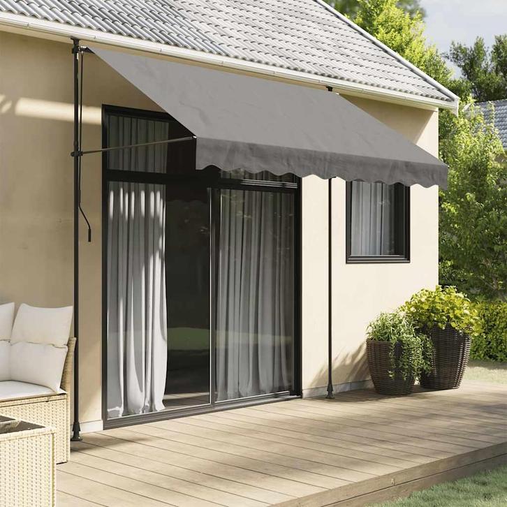 Uittrekbare Luifel antraciet - Tweede kansje - Voor terras!, Tuin en Terras, Zonneschermen, 250 cm tot 450 cm, Nieuw, Uitvalscherm