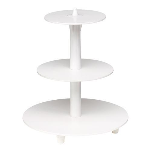 Taartstandaard | Wit | Kunststof | Draaivoet | 3 Etages | Ø, Articles professionnels, Horeca | Équipement de cuisine, Envoi