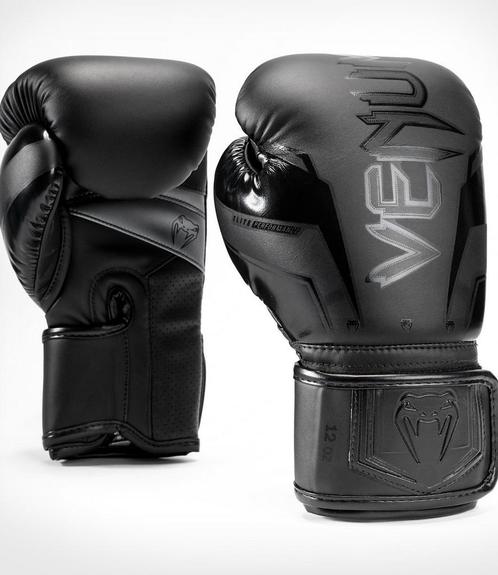 Venum Elite Evo Bokshandschoenen Zwart Zwart, Sport en Fitness, Boksen, Bokshandschoenen, Nieuw, Verzenden