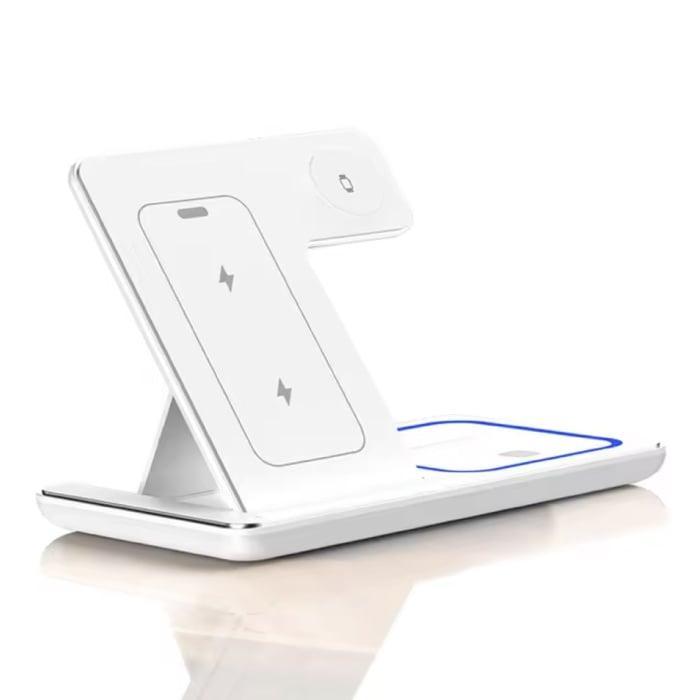 3 in 1 Draadloos Qi Oplaadstation - Compatibel met Apple, Telecommunicatie, Mobiele telefoons | Batterijen en Accu's, Nieuw, Verzenden