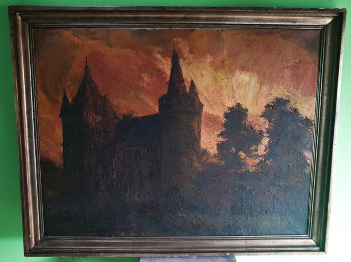 Julien Van De Veegaete(1886-1960) - Kasteel bij, Antiek en Kunst, Kunst | Schilderijen | Klassiek
