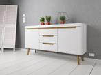 Dressoir Nebraska - Wit - Eiken - 160 cm, Huis en Inrichting, Verzenden, Nieuw, 25 tot 50 cm, 150 tot 200 cm