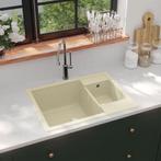 vidaXL Évier de cuisine deux lavabos trou de trop-plein, Neuf, Verzenden