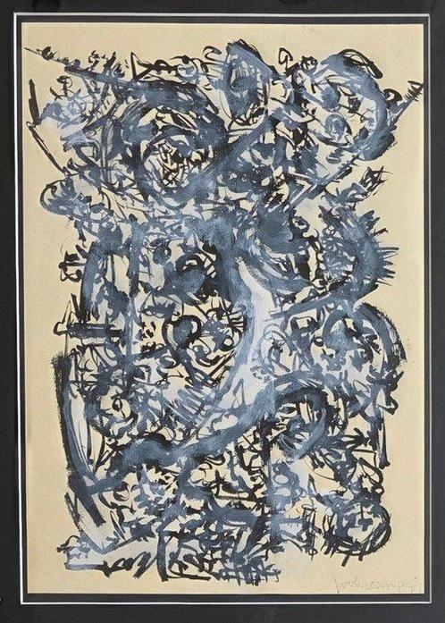 Theo Wolvecamp (1925-1992) - Abstracte Compositie, Antiek en Kunst, Kunst | Schilderijen | Modern