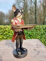 Statue, french buldog as budhler with plateau - 50 cm -