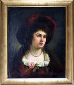 Adèle Riché (1791–1887) - Ritratto di giovane donna con, Antiek en Kunst