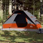 vidaXL Koepeltent 6-persoons waterdicht grijs en oranje, Caravans en Kamperen, Verzenden, Nieuw