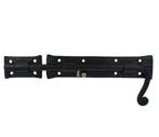 Grendel ijzer zwart, grondplaat 200 x 41 mm, Doe-het-zelf en Bouw, Hang- en Sluitwerk, Nieuw, Overige materialen, Klink of Kruk
