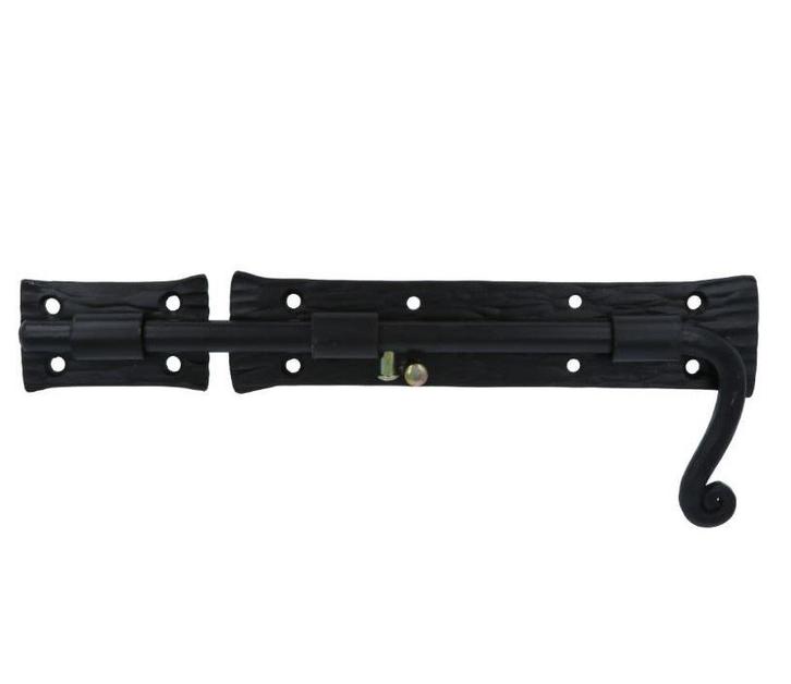 Grendel ijzer zwart, grondplaat 200 x 41 mm, Doe-het-zelf en Bouw, Hang- en Sluitwerk, Klink of Kruk, Nieuw, Overige materialen