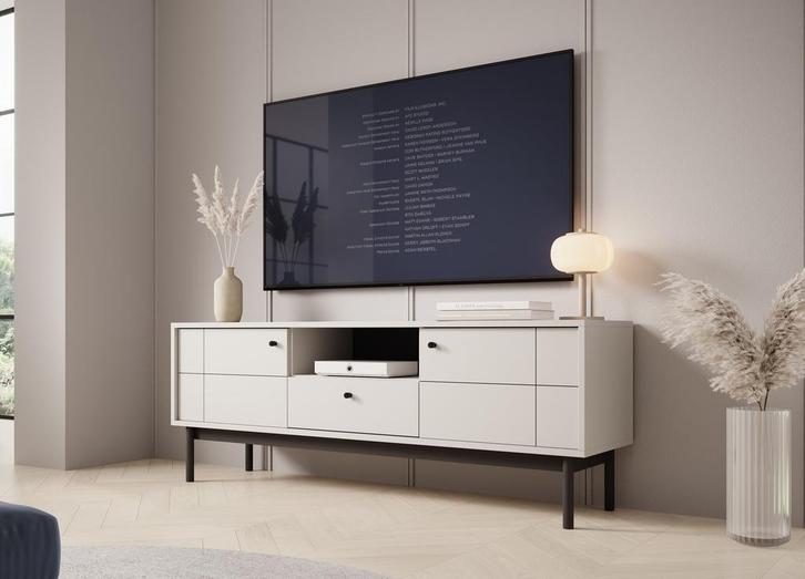 Meubella TV-Meubel beige 154 cm | TV-Kast met lade, Maison & Meubles, Armoires | Mobilier de télévision, Envoi