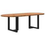 vidaXL Eettafel 240x100x74 cm ovaal massief eikenhout, Huis en Inrichting, Tafels | Eettafels, Verzenden, Nieuw