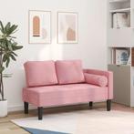 vidaXL Chaise longue met kussens fluweel roze, Huis en Inrichting, Zetels | Zetels en Chaises Longues, Verzenden, Nieuw