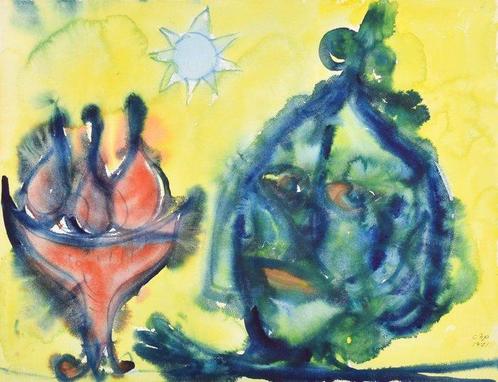 Carl-Henning Pedersen (1913-2007) - The Star and the Fruit, Antiek en Kunst, Kunst | Schilderijen | Modern