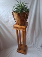 Jardinière - Rotin - Table de plante vintage en rotin avec