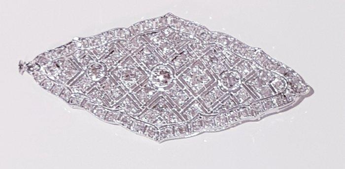 Broche Platine - 3.00ct. tw. Diamant (Naturelle), Handtassen en Accessoires, Antieke sieraden