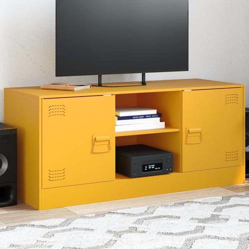 vidaXL Tv-meubel 99x39x44 cm staal mosterdgeel, Huis en Inrichting, Kasten |Televisiemeubels, Nieuw, Verzenden