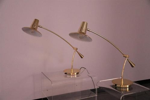 2x bureau- of tafellampen in messing van Massive - België -, Maison & Meubles, Lampes | Lampes de table