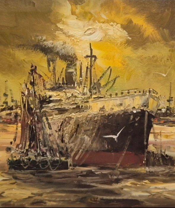 Juan Escoda Corominas (1920-2012) - Escena marítima, Antiek en Kunst, Kunst | Schilderijen | Klassiek