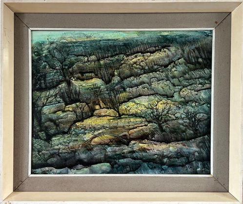 K. Whyatt (XX) - Stylised landscape, Antiek en Kunst, Kunst | Schilderijen | Klassiek