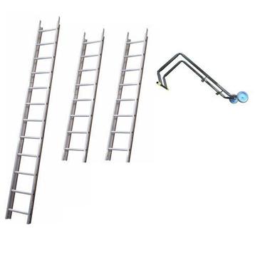 Solide dakladderset met nokhaak 7m, Ophalen of Verzenden, Ladder