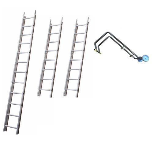 Solide dakladderset met nokhaak 7m, Doe-het-zelf en Bouw, Ladders en Trappen, Ladder, Nieuw, 4 meter of meer, Ophalen of Verzenden