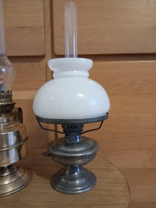 Lampe à huile (2) - Laiton doré, Antiquités & Art, Curiosités & Brocante