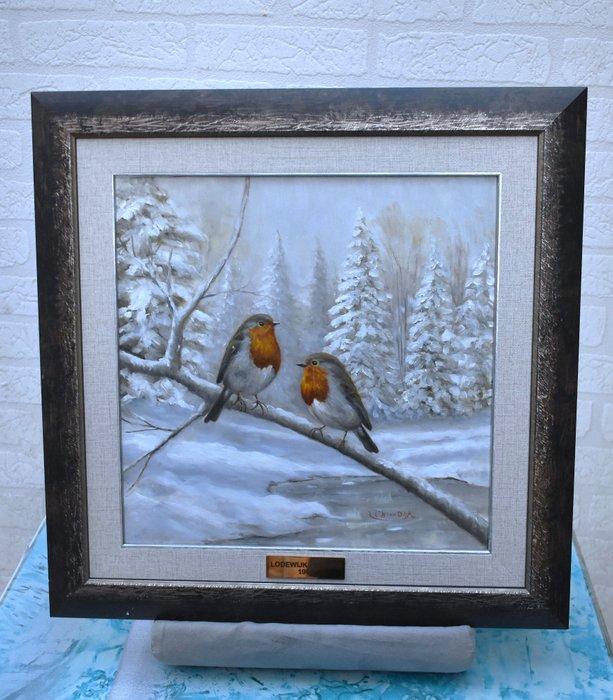 Lodewijk Busing (1965)/CH van Dijk - Roodborstjes (Het is, Antiquités & Art, Art | Peinture | Classique
