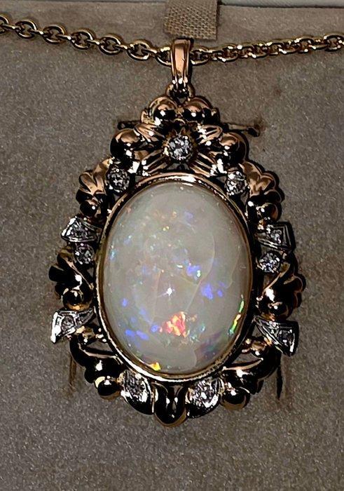 Hanger - 18 karaat Geel goud - 31.00ct. tw. Opaal - Diamant, Bijoux, Sacs & Beauté, Bijoux anciens