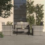 vidaXL 4-delige Loungeset met kussens poly rattan grijs, Verzenden, Nieuw, Loungeset