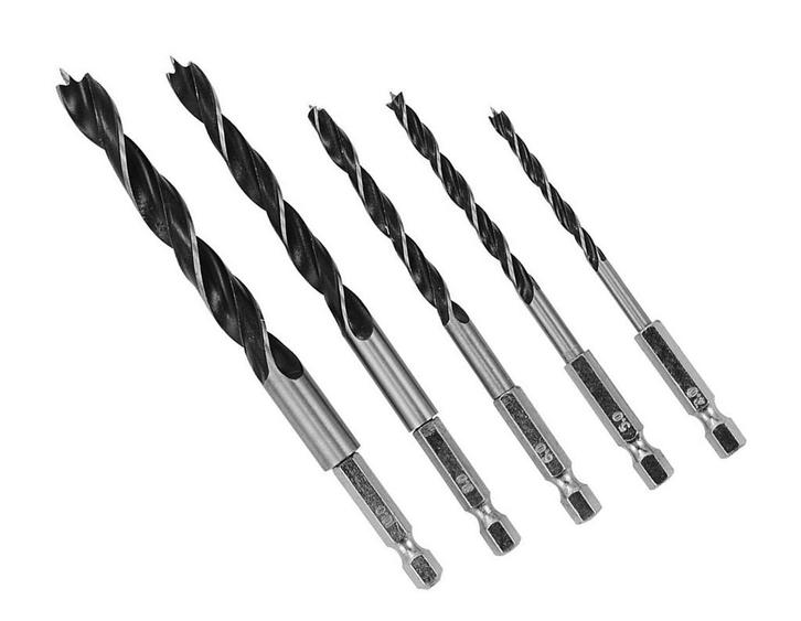 Set van 5 houtboren (4,5,6,8,10 mm met zeskant schacht), Doe-het-zelf en Bouw, Gereedschap | Overige machines, Nieuw, Verzenden
