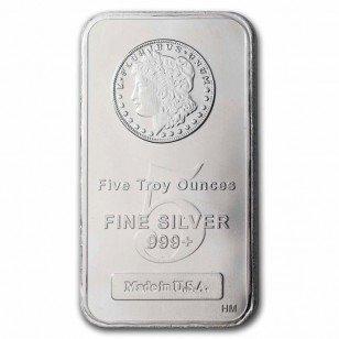 5 Troy Ounce - Argent .999 - Morgan, Postzegels en Munten, Edelmetalen en Baren