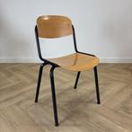 schoolstoel / kantinestoel zithoogte 44 cm, blauw - beuken, Huis en Inrichting, Stoelen, Gebruikt, Blauw, Hout, Eén