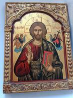 Icoon - Christus Pantokrator - Hout - 22,5 x 30 cm, Antiek en Kunst, Antiek | Boeken en Manuscripten