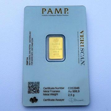 2,5 gram - Goud .999 - Pamp Suisse Goldbarren Fortuna in beschikbaar voor biedingen