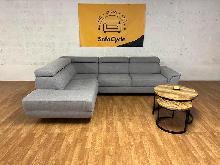 Moderne grijze loungezetel met verstelbare hoofdsteunen, Huis en Inrichting, Zetels | Complete zithoeken, Nieuw, Ophalen of Verzenden