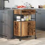 vidaXL Keuken Trolley Oudhout 56 x 43 x 89,5 cm Bewerkt hout, Verzenden, Nieuw