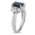 Ring Platina 0,45 ct diamant- en saffierenring, Platina -, Handtassen en Accessoires, Ringen, Nieuw