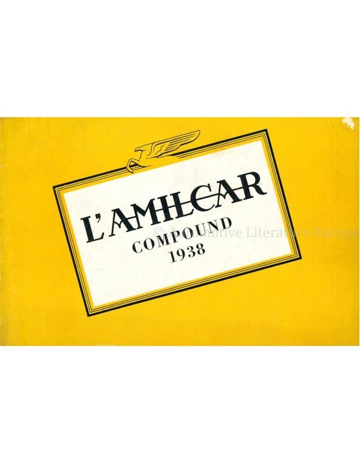 1938 AMILCAR COMPOUND BROCHURE FRENCH, Boeken, Auto's | Folders en Tijdschriften, Ophalen of Verzenden