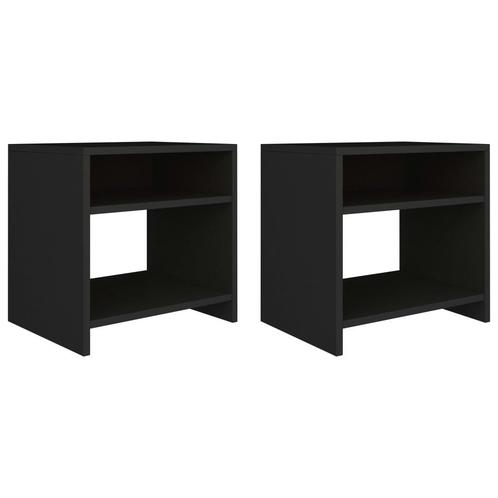 vidaXL Nachtkastjes 2 st 40x30x40 cm bewerkt hout zwart, Huis en Inrichting, Slaapkamer | Nachtkastjes, Nieuw, Verzenden
